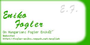 eniko fogler business card